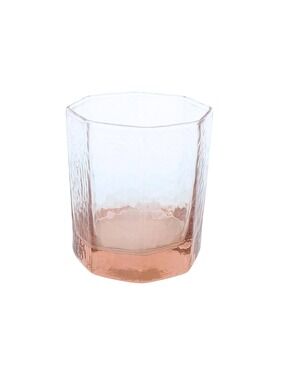Vintage Libbey Blush Pink Facets 8-Ounce Tumbler - Rocks Glass